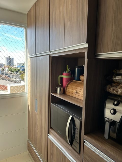 Detalhe dos armários da cozinha